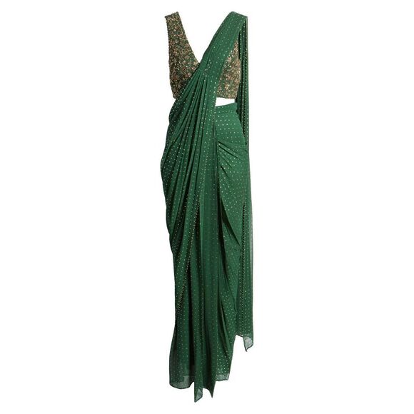 New Sani Arian Drape Saree sz Small - Picture 2 of 8